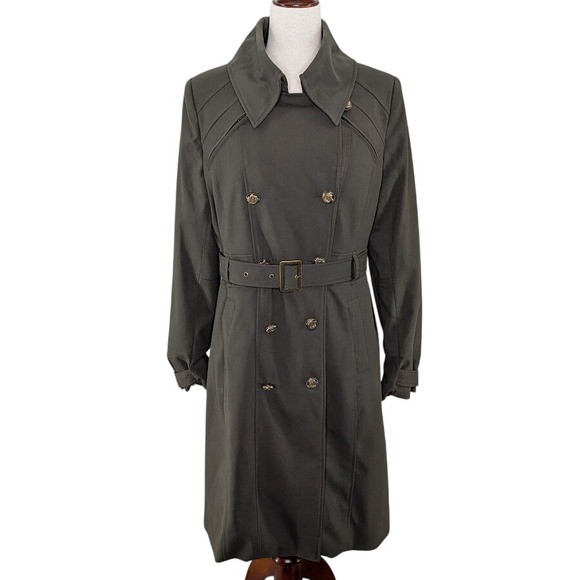 Kristen Blake Jackets & Blazers - Vintage Green Military Trench‎ Coat Kristen Blake Studio Collection Belted M